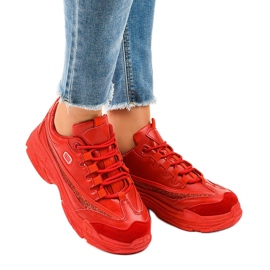Scarpe sportive da donna alla moda rosse C3 rosso 1
