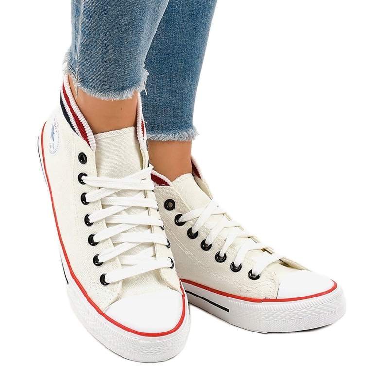 Classiche sneakers stringate bianche W01 bianco 1