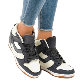 Sneakers beige con zeppe stringate 0056-2 2