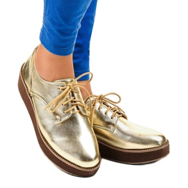 Scarpe stringate eleganti dorate 2017-1 d'oro 1