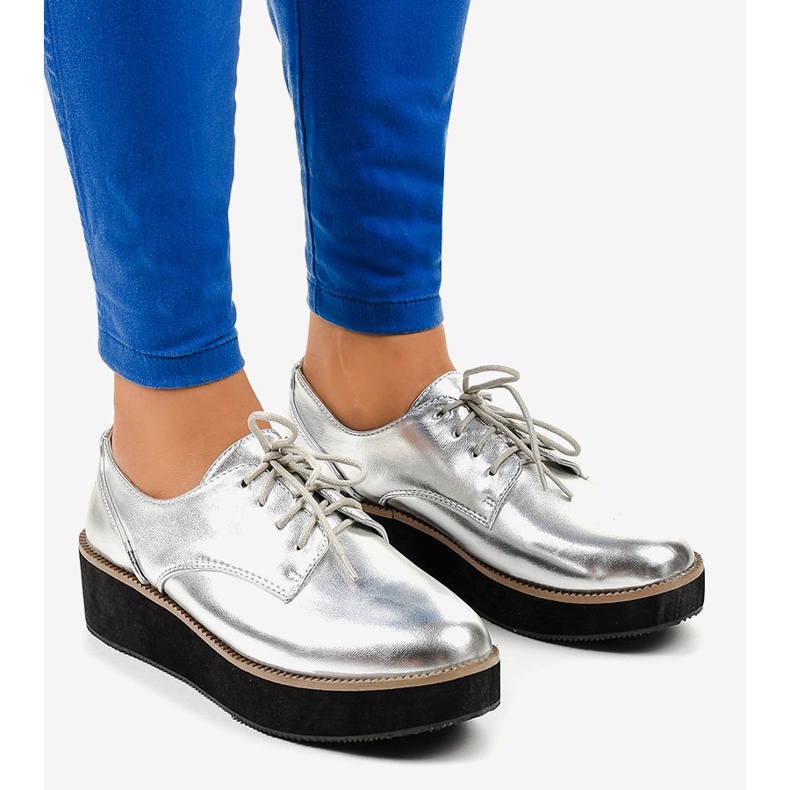 Scarpe stringate eleganti argento 2017-1 grigio 1