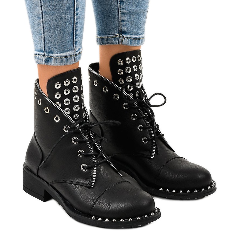 Stivali neri da donna con cerniera BH132-KB nero 1