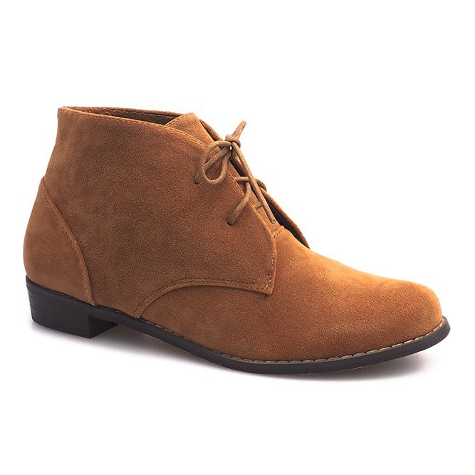 Stivaletti stringati A-27 Camel marrone 1