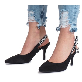 Sandali neri con tacco alto di Love Paris nero 1