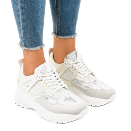 Scarpe sportive da donna alla moda bianche C2 bianco 1