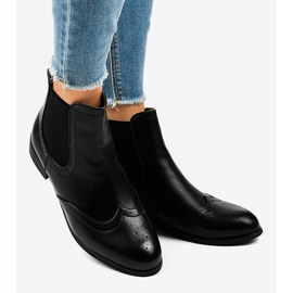 Stivali neri con ecopelle T113 elastica nero 2