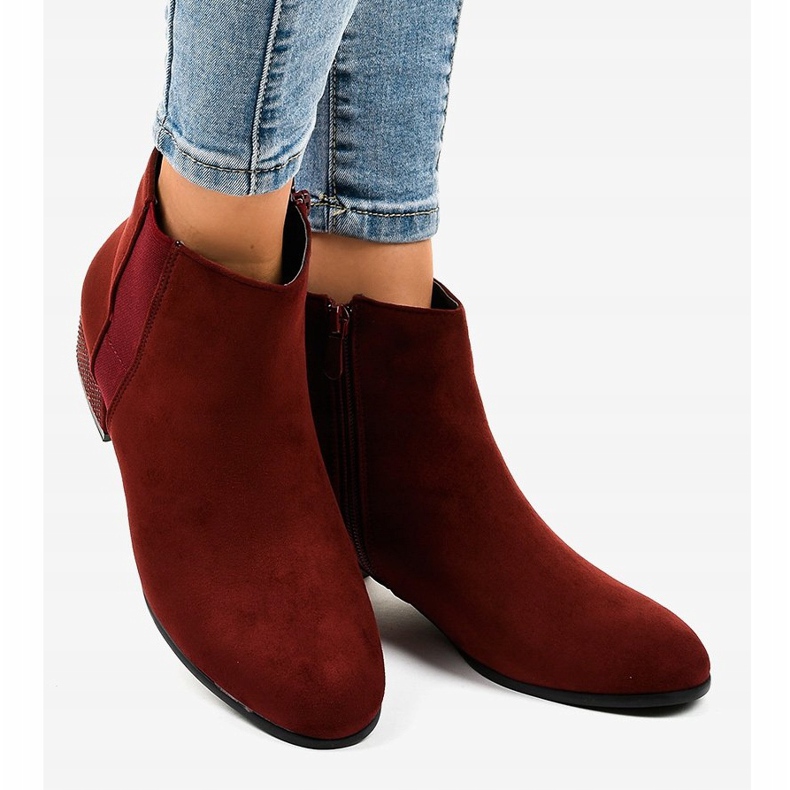 Stivali scamosciati bordeaux sul post HQ0018 rosso 2
