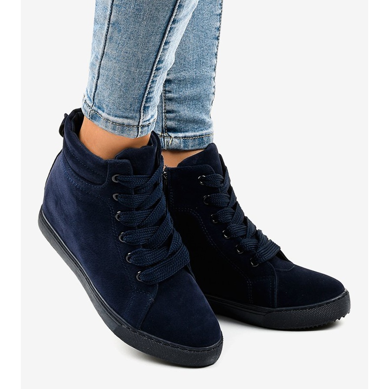 Sneakers con zeppa blu navy TL50-2 2