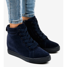 Sneakers con zeppa blu navy TL50-2 1
