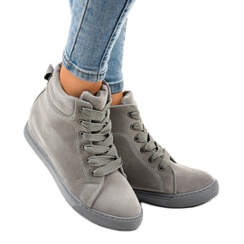 Sneakers grigie sulla zeppa TL50-3 grigio 2