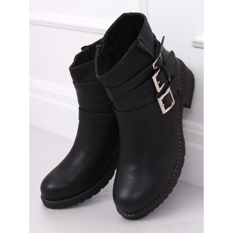 Nero Z100 Stivali da donna piatti neri 1