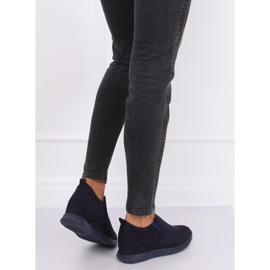 Scarpe blu navy su una zeppa nascosta ZY-7K67 Blue 2