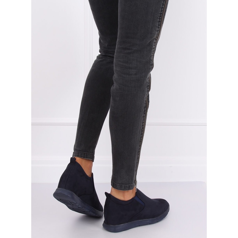 Scarpe blu navy su una zeppa nascosta ZY-7K67 Blue 2