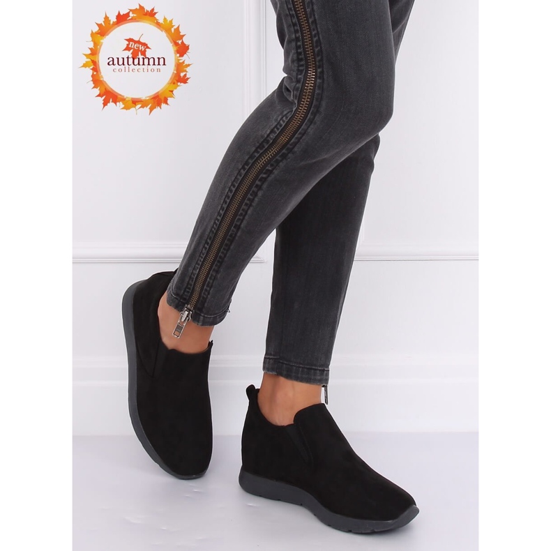 Scarpe nere su una zeppa nascosta nera ZY-7K67 Black nero 1