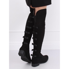 Stivali da equitazione da donna con fiocchi neri H202 Black nero 1