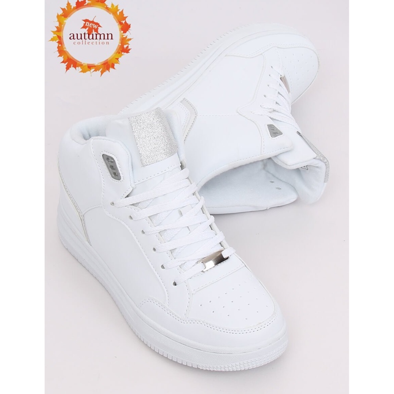 Scarpe sportive alte bianche e argento 107-18 WHITE / SILVER bianca 1