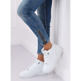 Scarpe sportive alte bianche e argento 107-18 WHITE / SILVER bianco 2