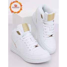 Scarpe sportive alte bianche e oro 107-18 WHITE / GOLD bianca 1