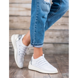 Kylie Scarpe sportive slip-on in tessuto bianca 1