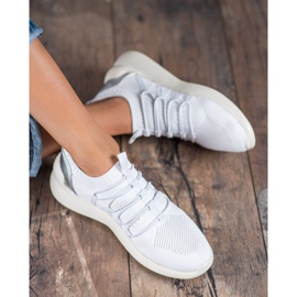 Kylie Scarpe sportive slip-on in tessuto bianco 2