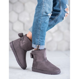 Mukluki grigio con fiocco 1