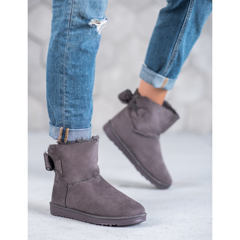 Mukluki grigio con fiocco 2