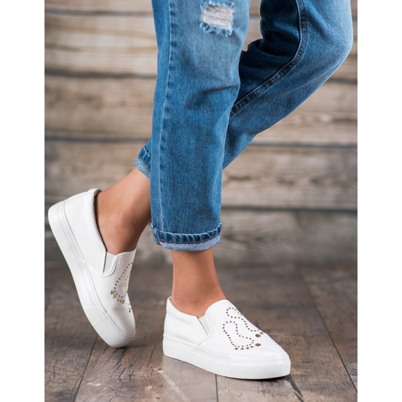 J. Star Slipon Con Strass bianca 1