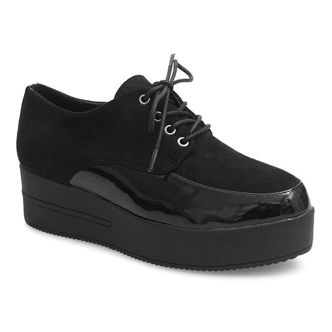 Stivali Creepers sulla piattaforma nera MJ1358 nero 1