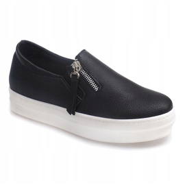 Scarpe da ginnastica con zeppa inquietanti 888 nere nero 1