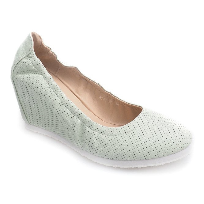Décolleté sportive con zeppa A892 Pistacchio multicolore verde 1