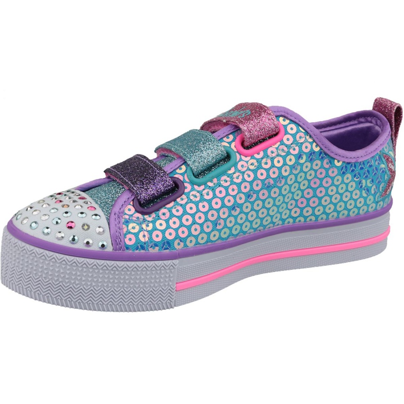 Skechers Twinkle Lite Jr 20062L-TQMT scarpe blu multicolore 1
