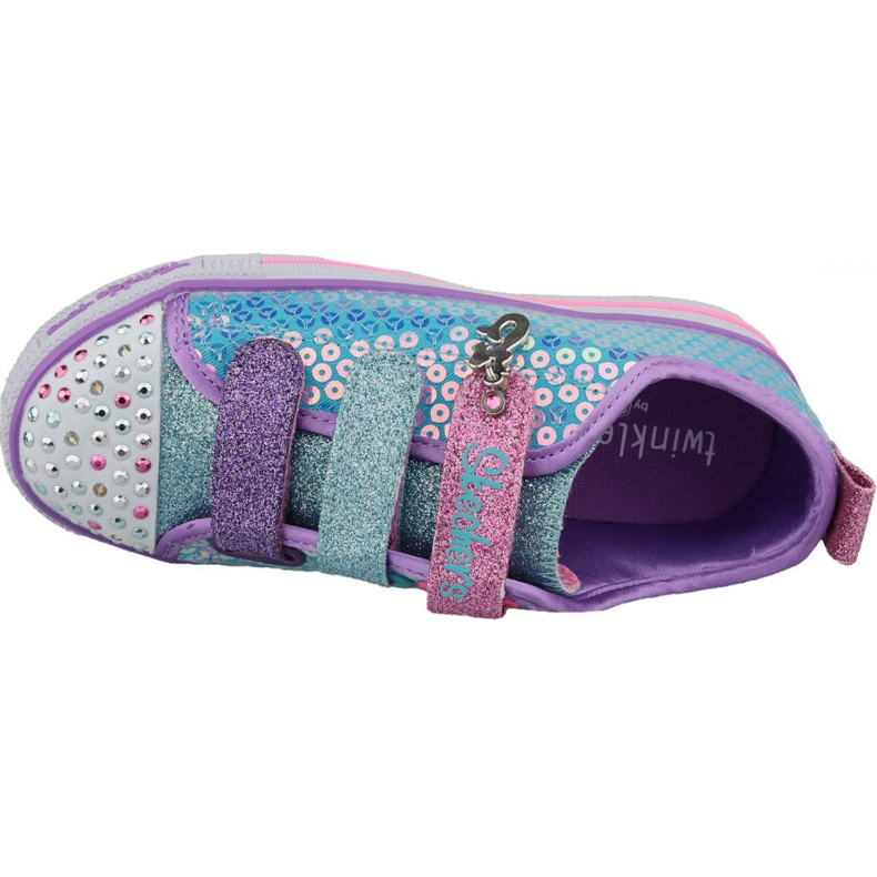 Skechers Twinkle Lite Jr 20062L-TQMT scarpe blu multicolore 2