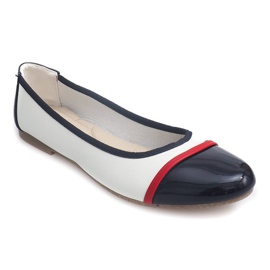 Ballerine verniciate 336 Bianco nero 1