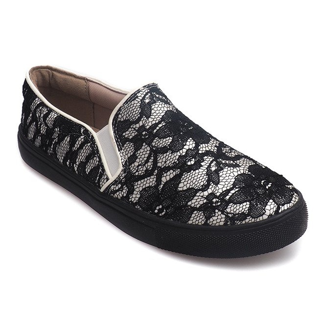 Slip Sneakers Slip Lace Q10 Bianco nero 1