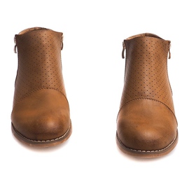 Stivali traforati con cerniera H197 Camel marrone 1