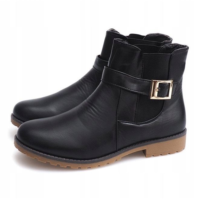 Stivali Con Gomma E Fibbia In Pelliccia E598 Nero verde 1