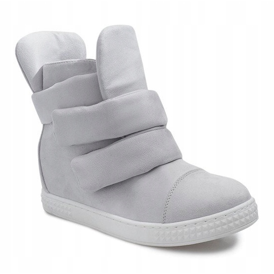 Sneakers Con Zeppa Con Velcro 86-149 Grigie grigio 1