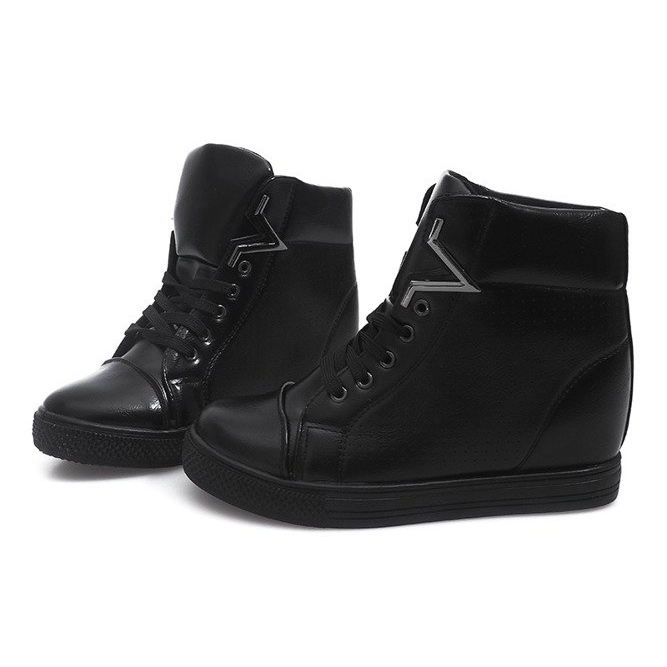 Sneakers con zeppa 2932-1 Nero 1