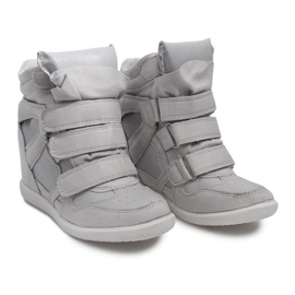 Sneakers con zeppa grigie FY8515 grigio 1