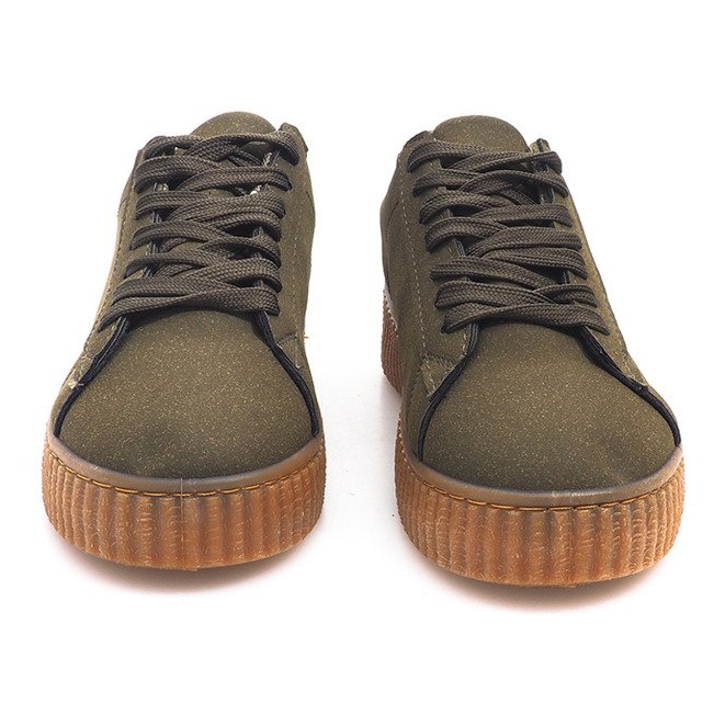Stivali Creepers sulla piattaforma verde AM-1101 2