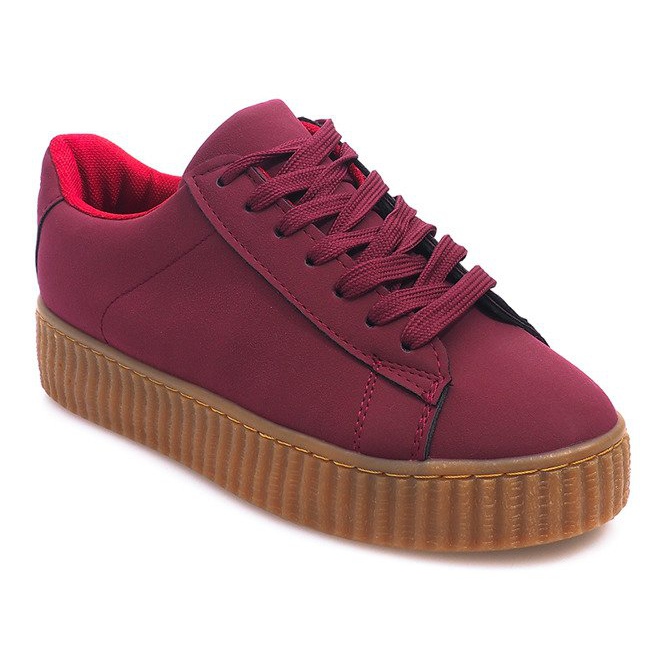 Stivali Creepers sulla piattaforma rossa AM-1101 rosso 2