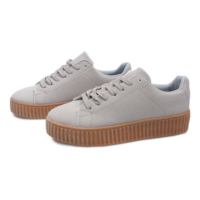 Stivali Creepers Sulla Piattaforma AM-1101 Grigio 1