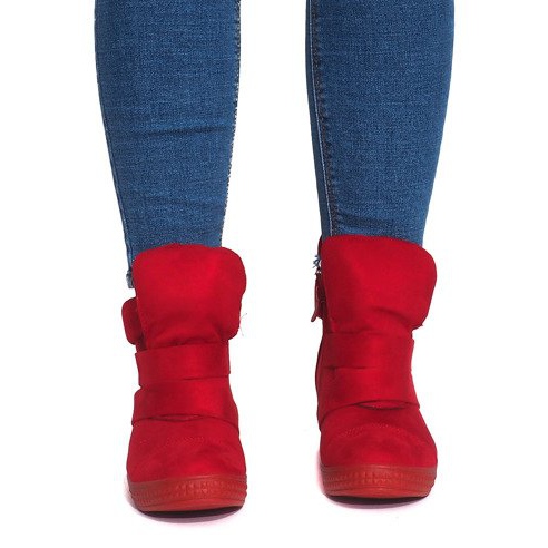 Sneakers Con Zeppa Con Velcro 1703 Rosse rosso 1