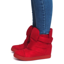 Sneakers Con Zeppa Con Velcro 1703 Rosse rosso 2