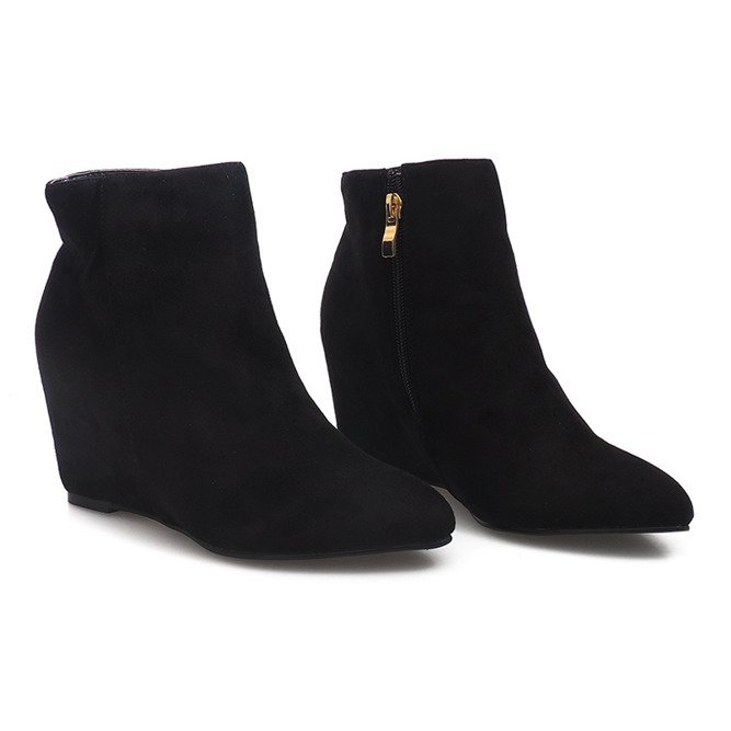 Zeppe Stivali con zeppa B5062 Nero 1