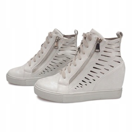 Sneakers con zeppa traforata HQ881 Argento grigio 1