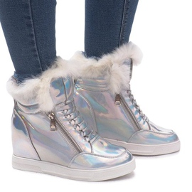 Calde scarpe da ginnastica argento R-99 grigio 1