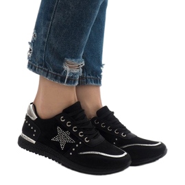 Sneakers sportive nere con stella XSM101-19 nero 1