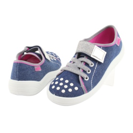 Scarpe per bambini Befado 251Y109 jeans blu navy rosa grigio 4