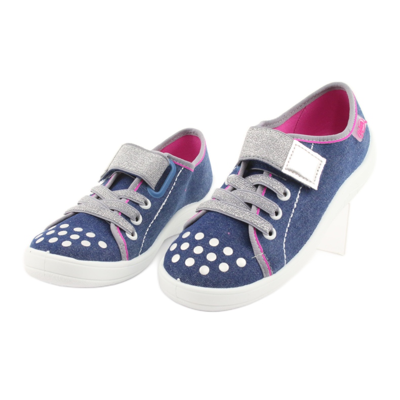 Scarpe per bambini Befado 251Y109 jeans blu navy rosa grigio 3